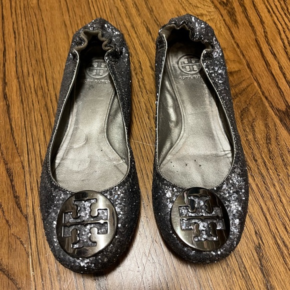 Tory Burch Shoes - Sparkly gray Tory Burch flats